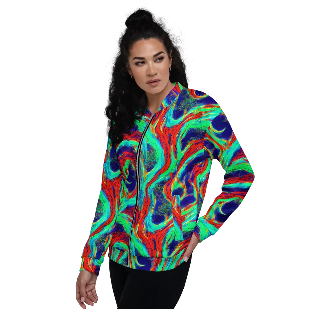 Cerulean Cyclone on Bomber Jacket — Left