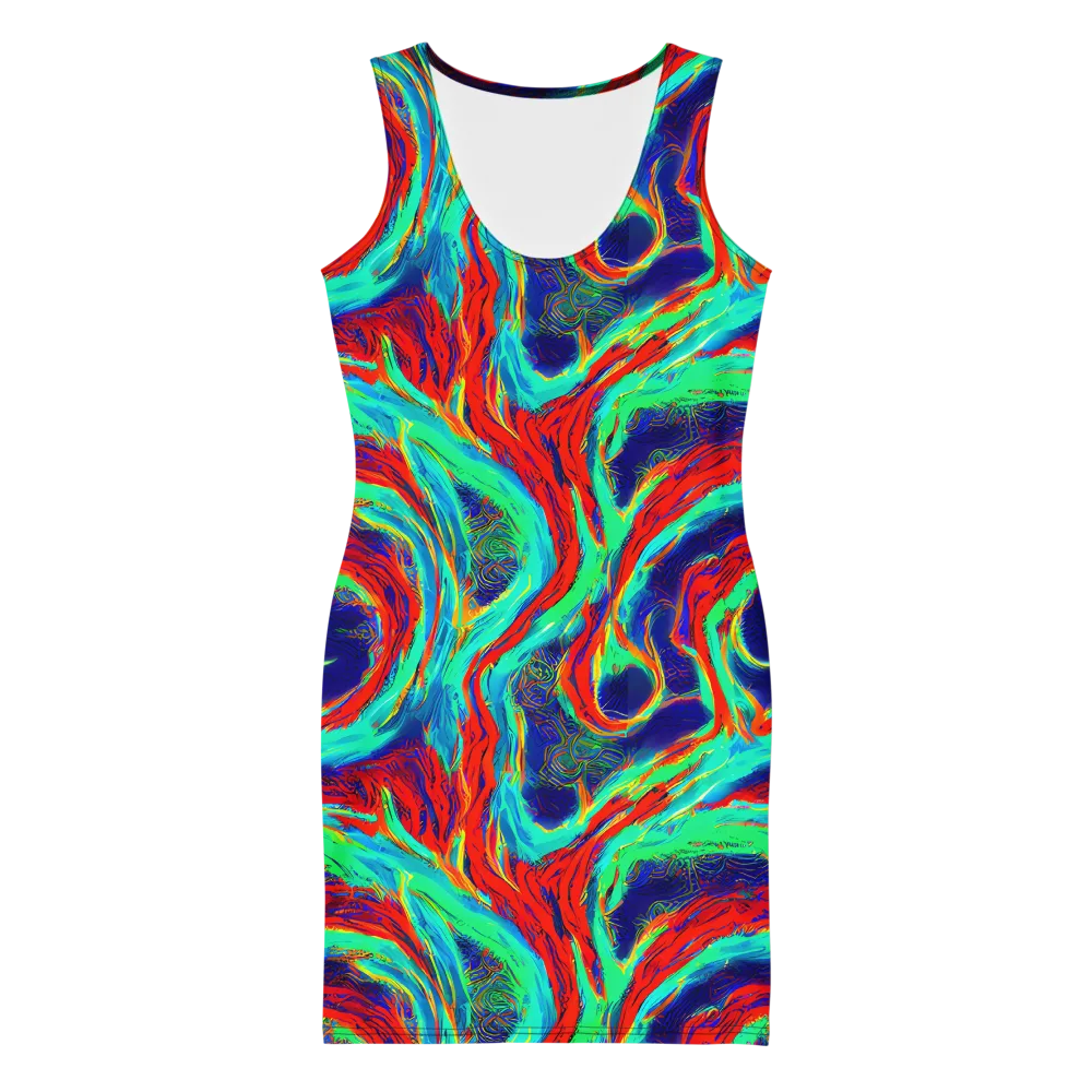 Cerulean Cyclone on Bodycon Dress — Front