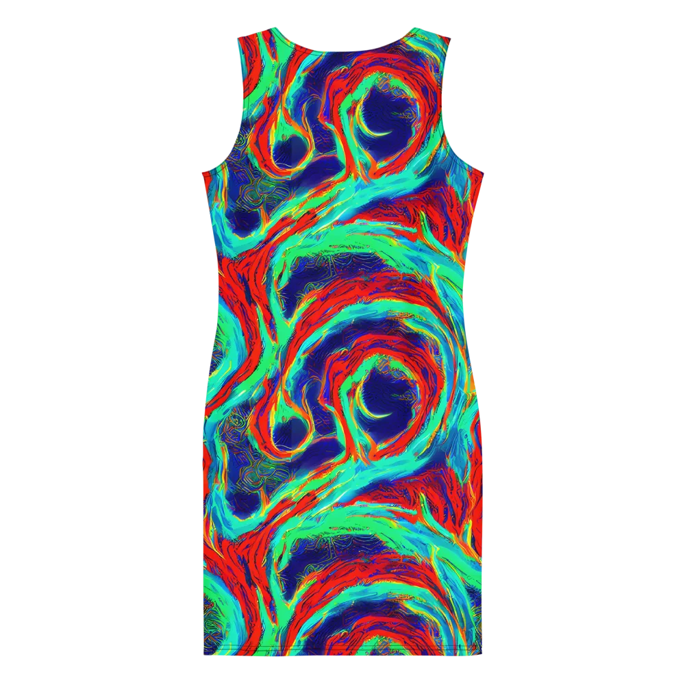 Cerulean Cyclone on Bodycon Dress — Back