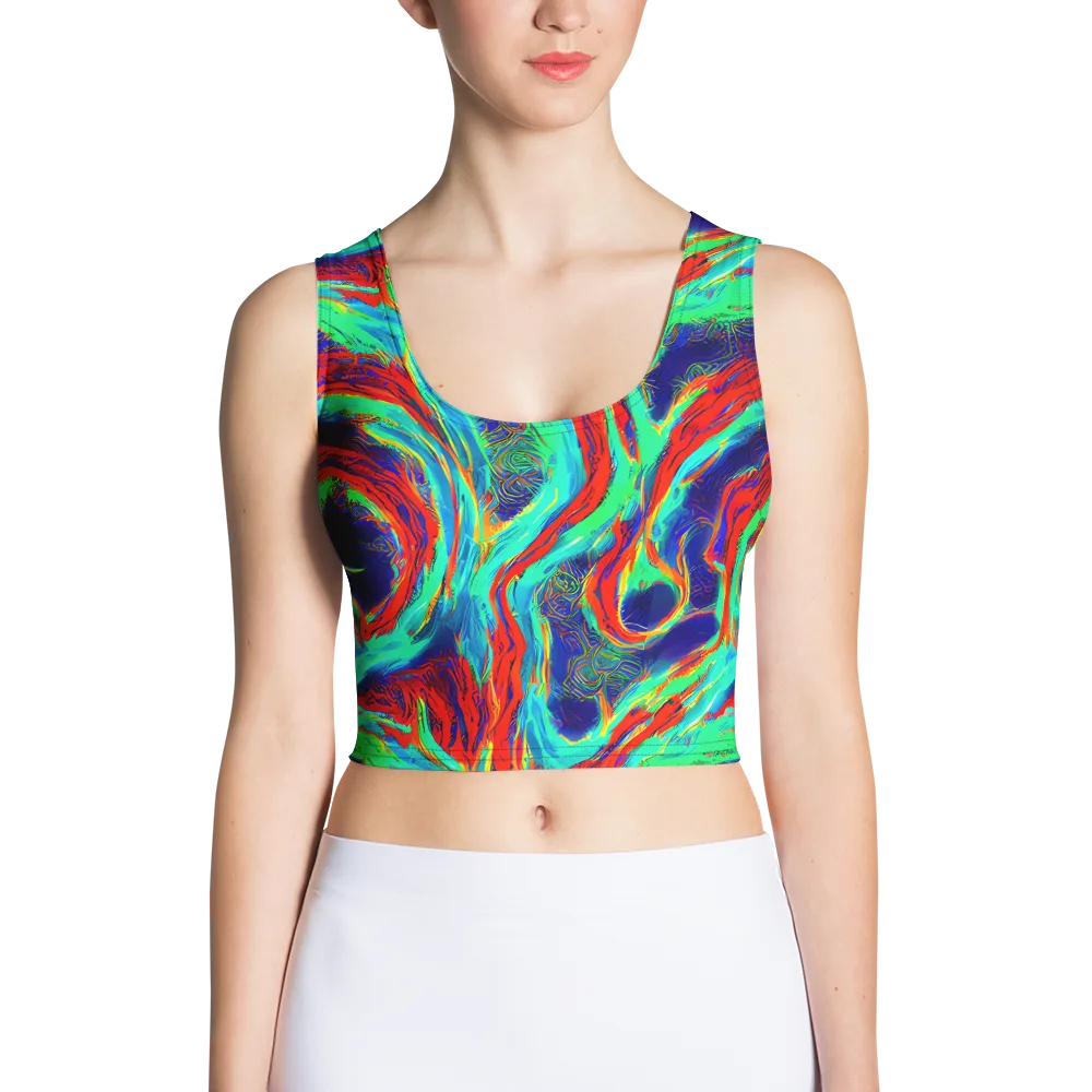 Cerulean Cyclone on Crop Top — Front