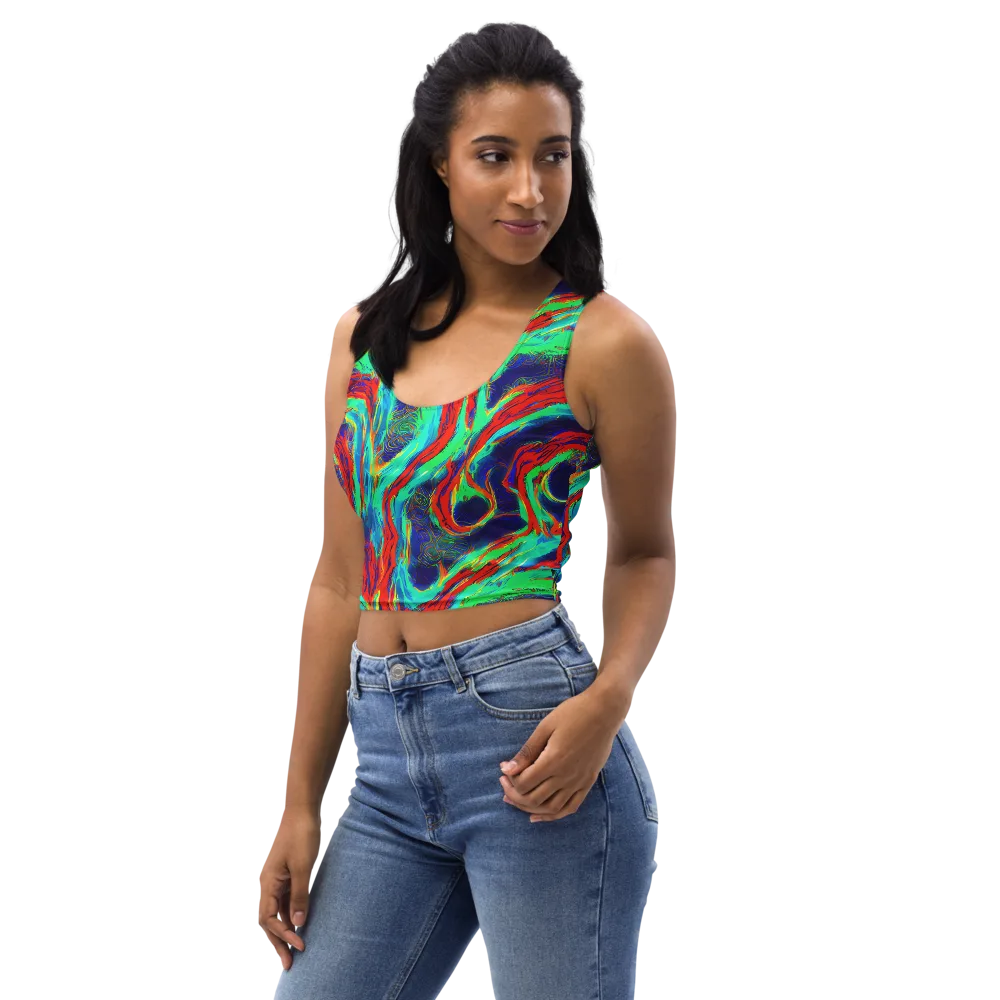 Cerulean Cyclone on Crop Top — Left Front