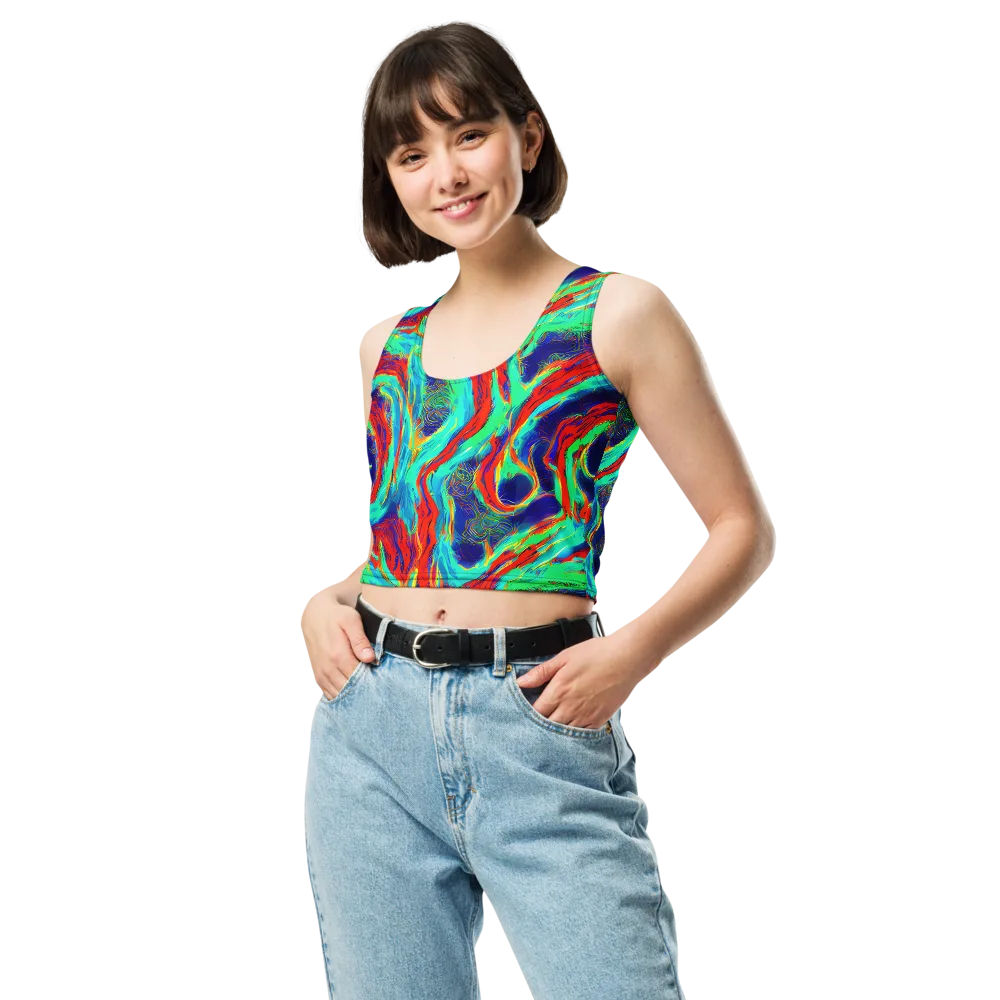 Cerulean Cyclone on Crop Top — Front