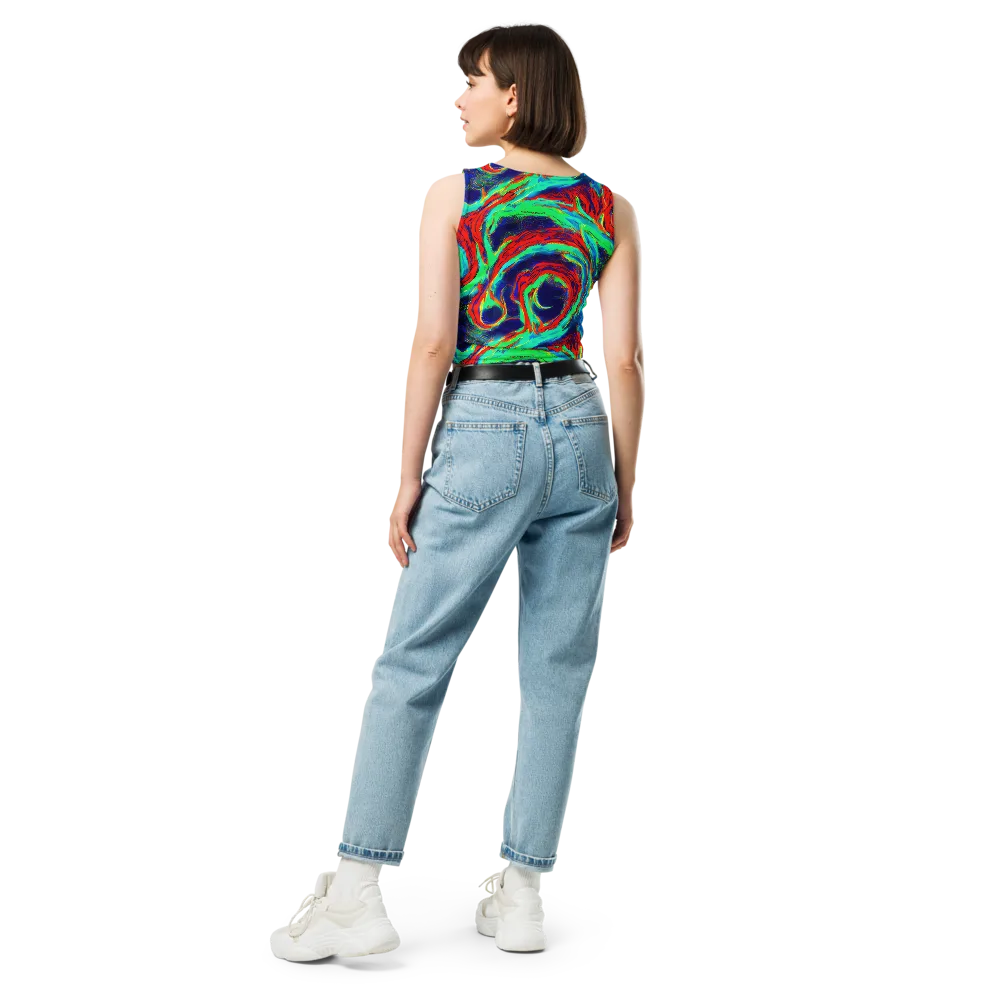 Cerulean Cyclone on Crop Top — Back