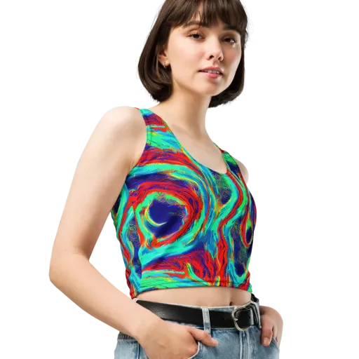 Cerulean Cyclone on a Crop Top