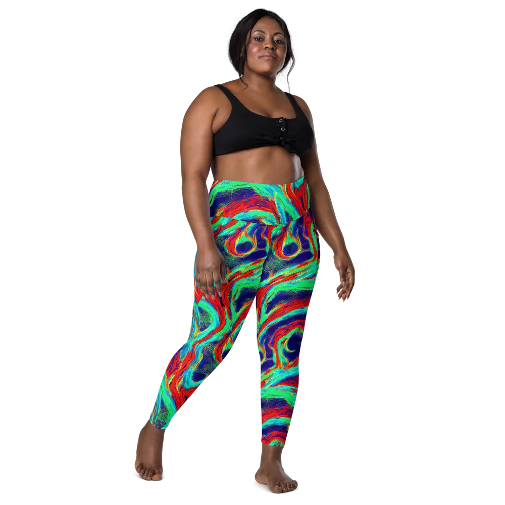 Cerulean Cyclone on Leggings with Pockets — Front