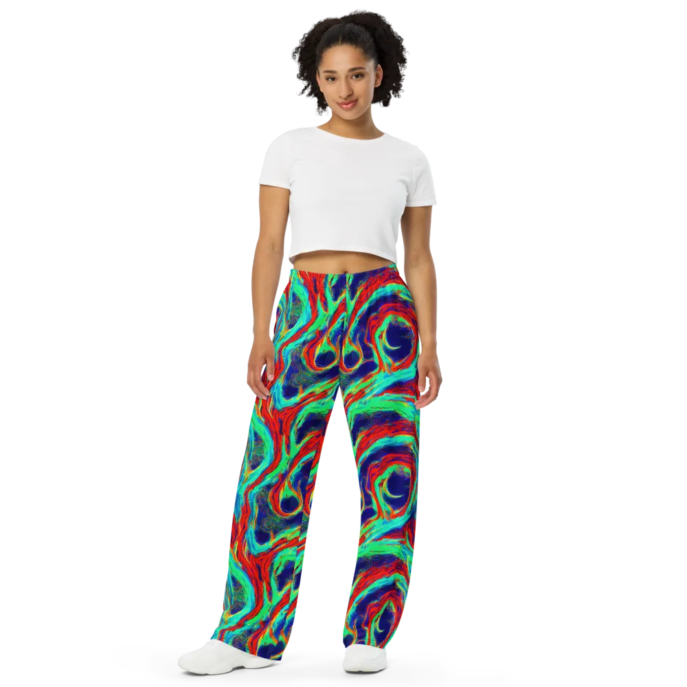 Cerulean Cyclone on Wide-Leg Pants — Front