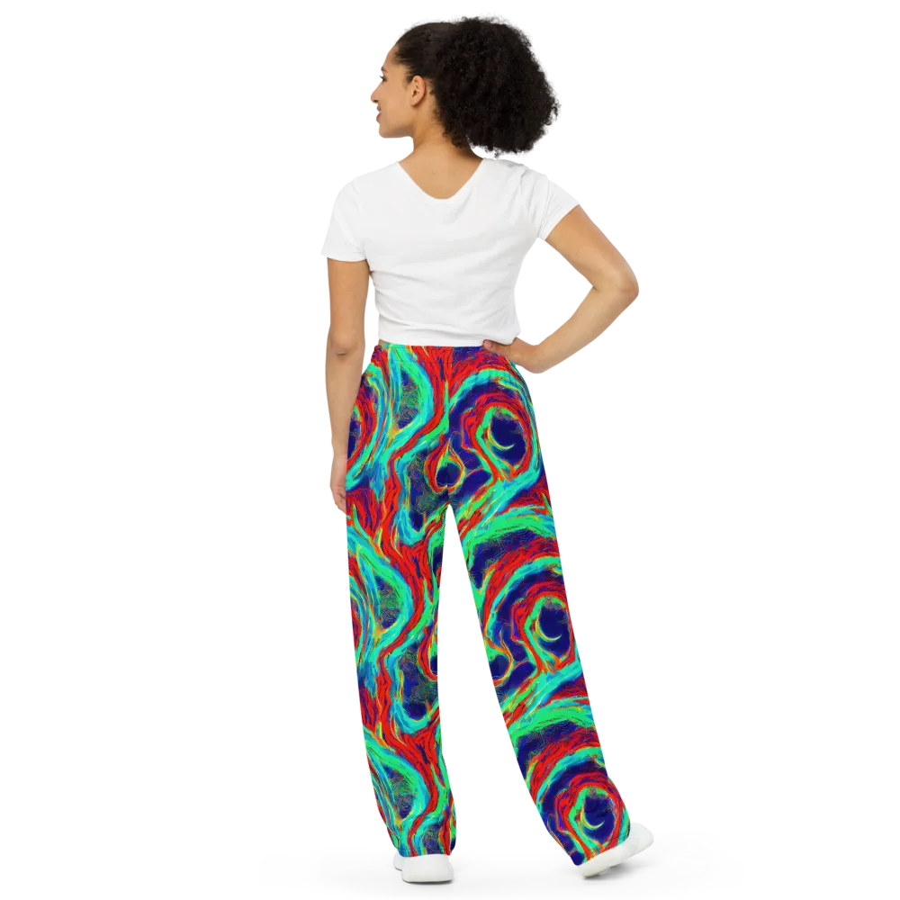 Cerulean Cyclone on Wide-Leg Pants — Back