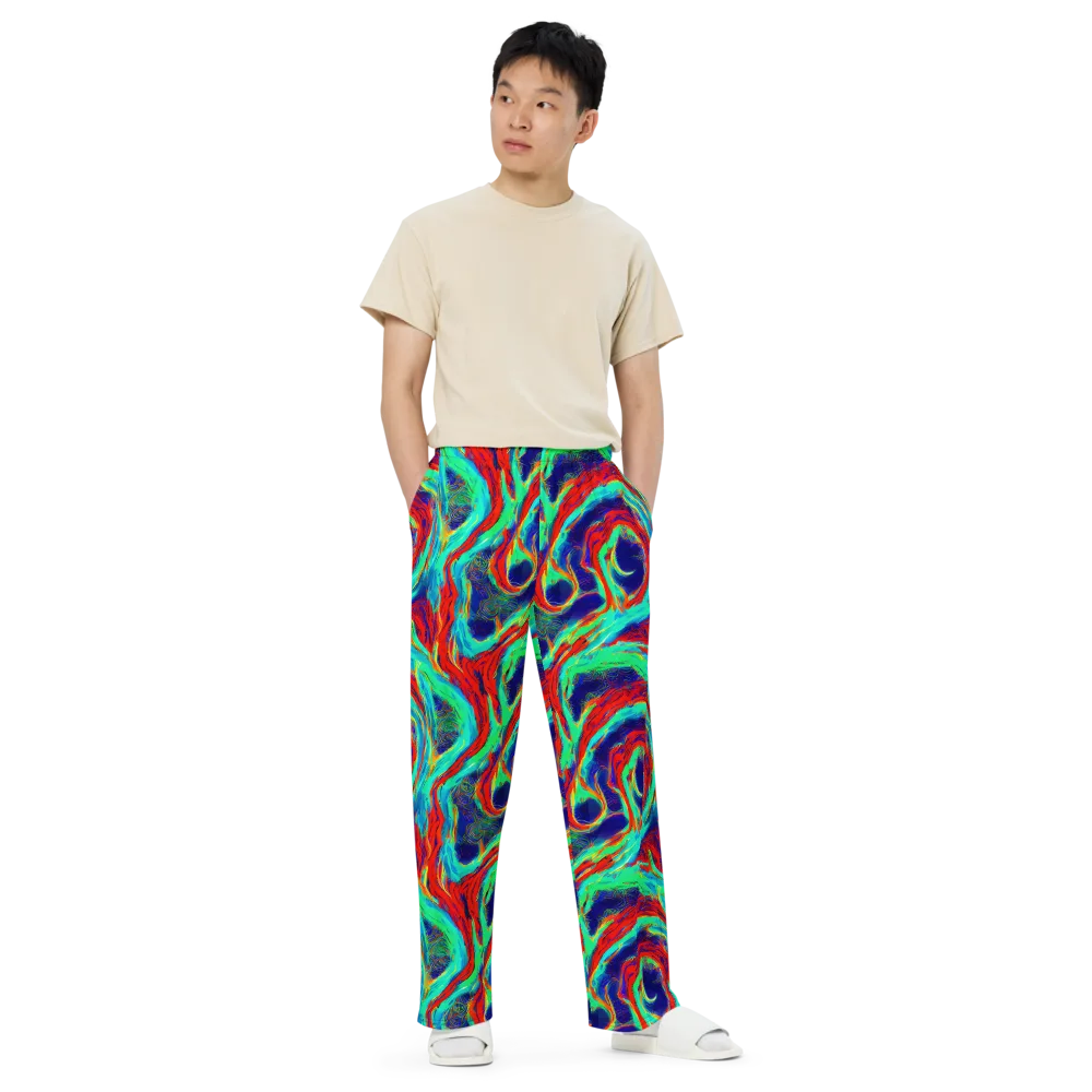 Cerulean Cyclone on Wide-Leg Pants — Front