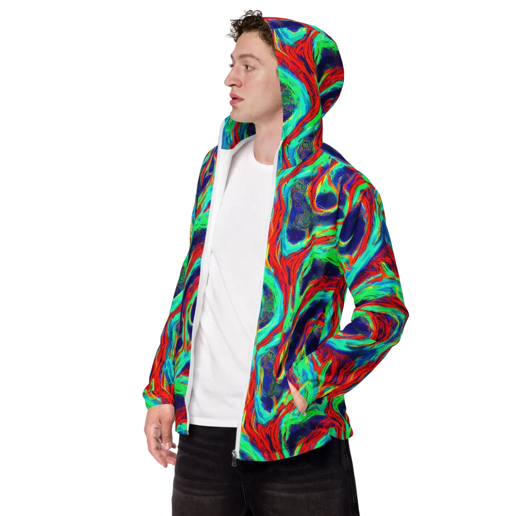 Cerulean Cyclone on Men's Windbreaker — Left Front