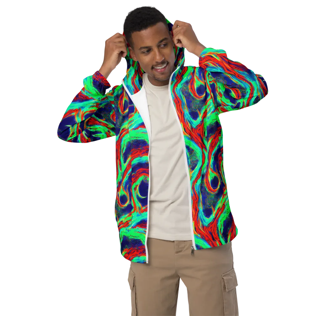 Cerulean Cyclone on Men's Windbreaker — Front