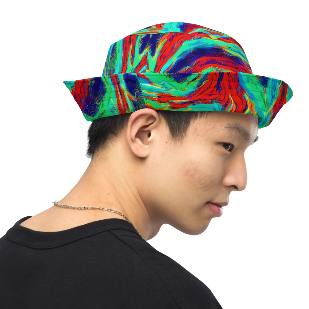 Cerulean Cyclone on Reversible Bucket Hat — Right Outside