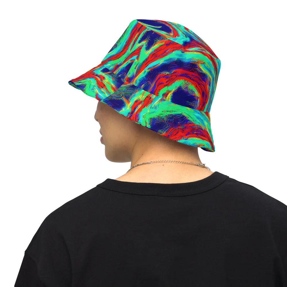 Cerulean Cyclone on Reversible Bucket Hat — Back Inside