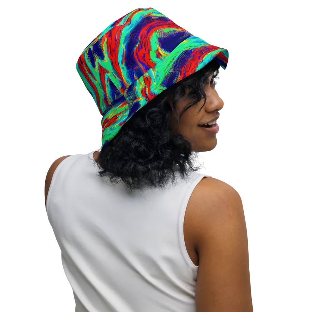 Cerulean Cyclone on Reversible Bucket Hat — Right Outside