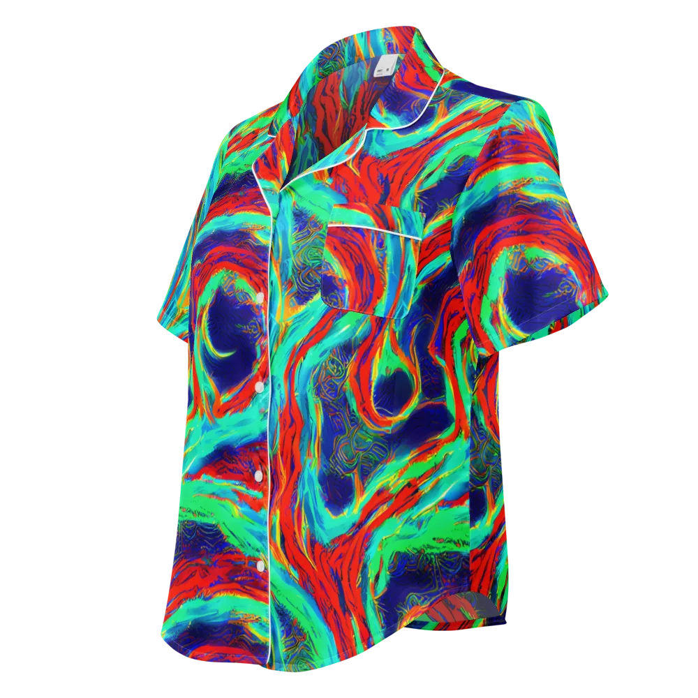 Cerulean Cyclone on Women's Short Sleeve Pajama Top — Left Front