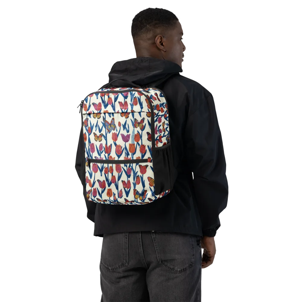 Butterfly Tulip Almanac on Utility Backpack — Back