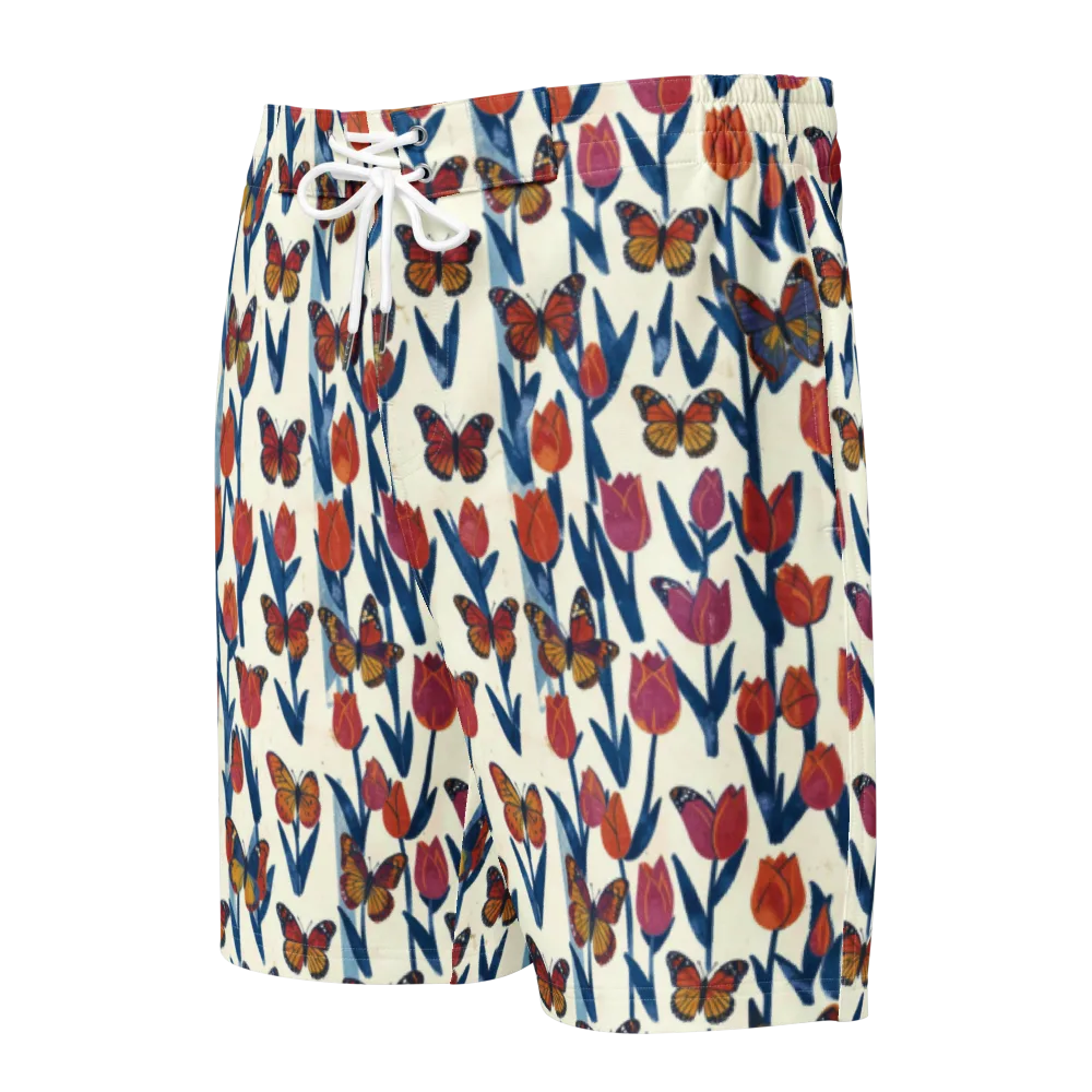 Butterfly Tulip Almanac on Men's Board Shorts — Front