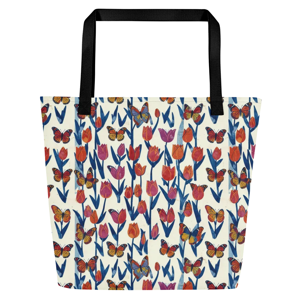 Butterfly Tulip Almanac on Large Tote Bag W/ Pocket — Front