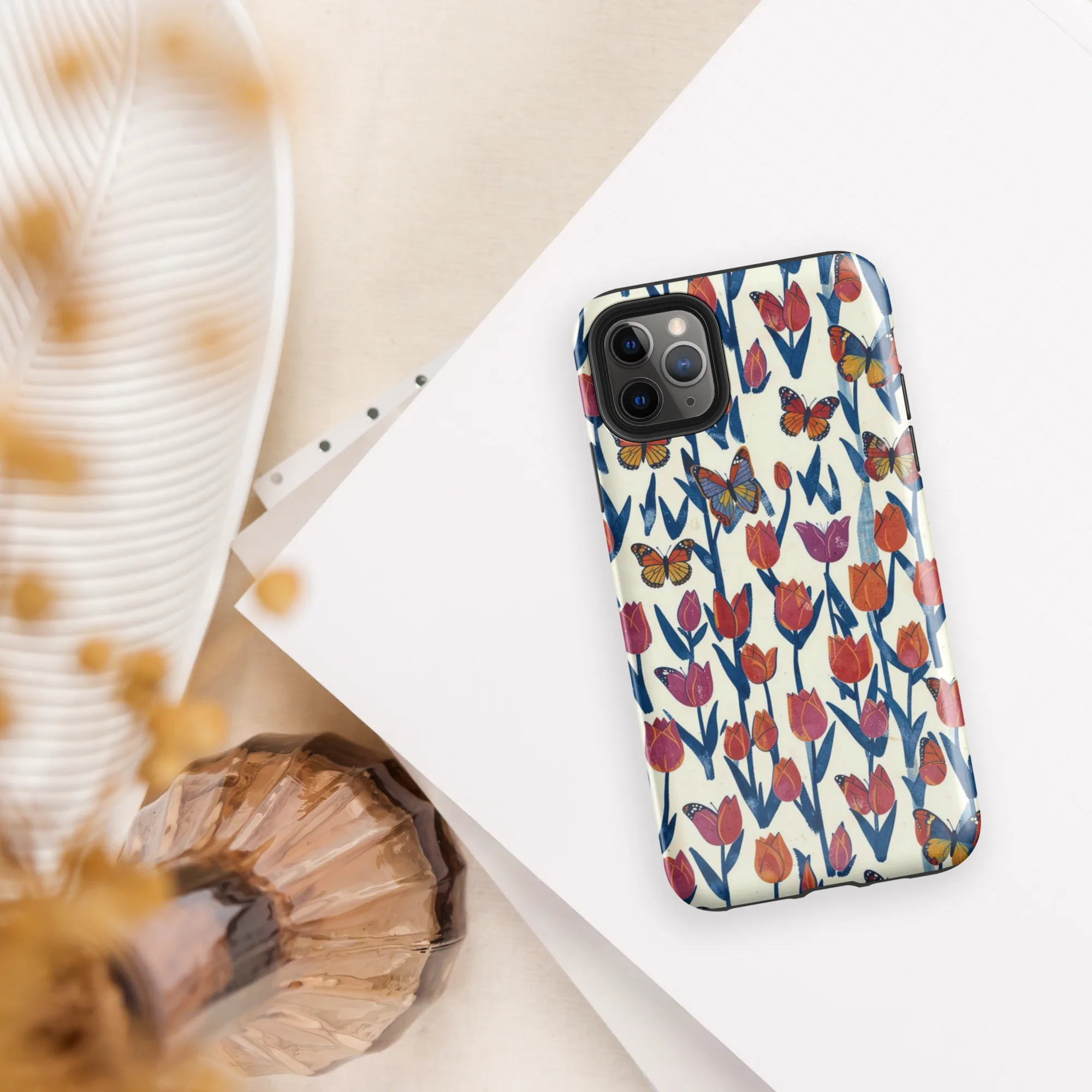 Butterfly Tulip Almanac on Tough Case for iPhone® — Front