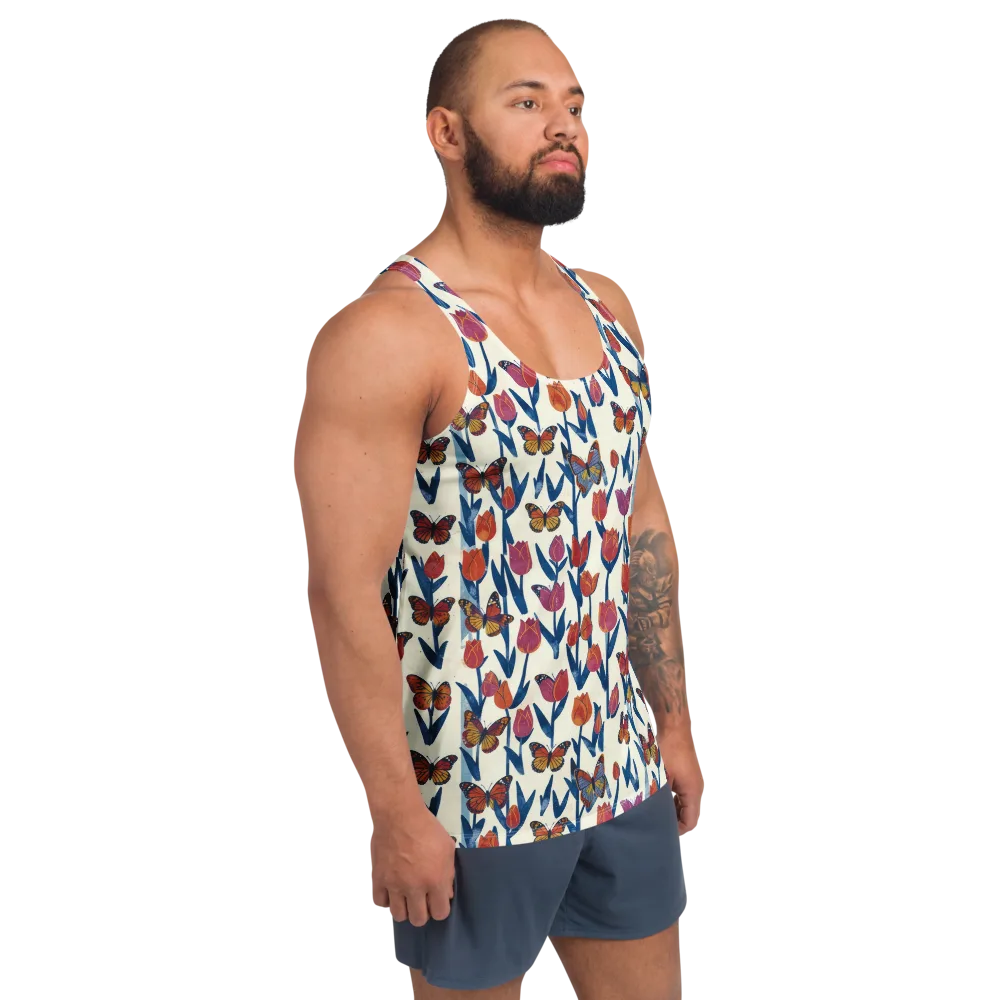 Butterfly Tulip Almanac on Men's Tank Top — Right Front