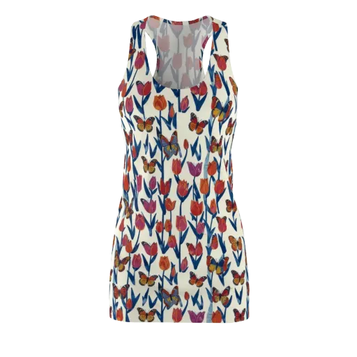 Butterfly Tulip Almanac on a Racerback Dress