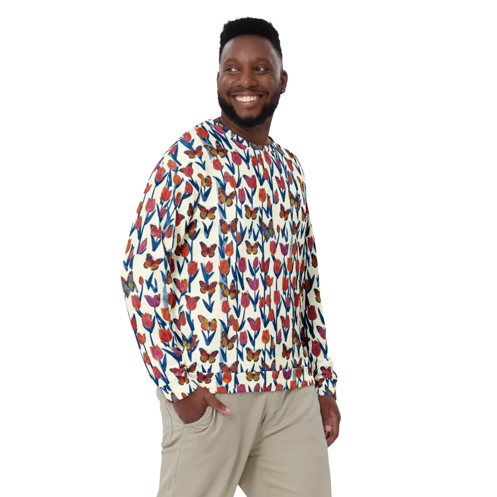 Butterfly Tulip Almanac on Sweatshirt — Front