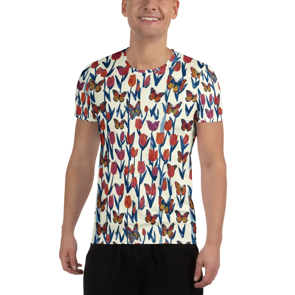 Butterfly Tulip Almanac on Men's Athletic T-Shirt — Front