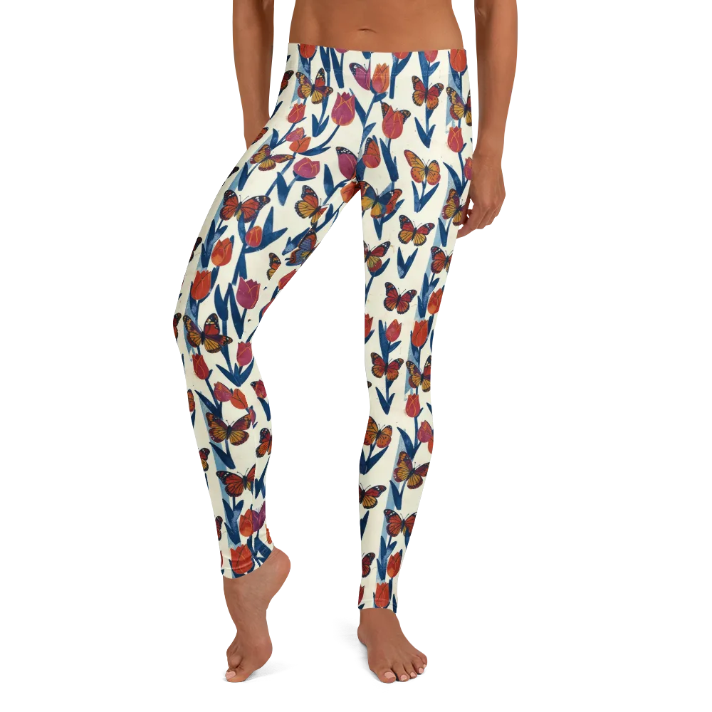 Butterfly Tulip Almanac on Leggings — Front