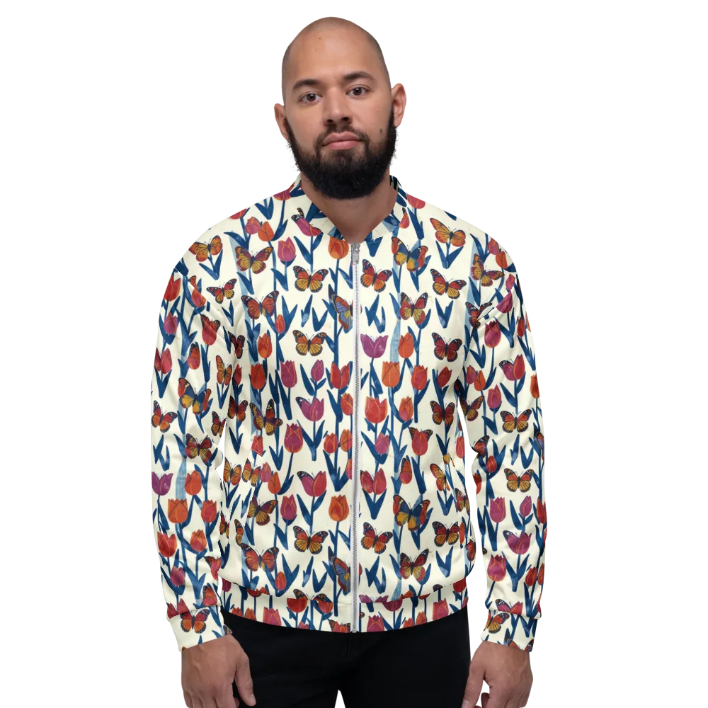 Butterfly Tulip Almanac on Bomber Jacket — Front