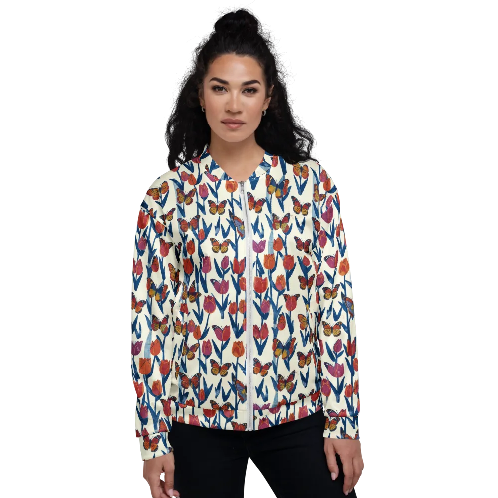Butterfly Tulip Almanac on Bomber Jacket — Front