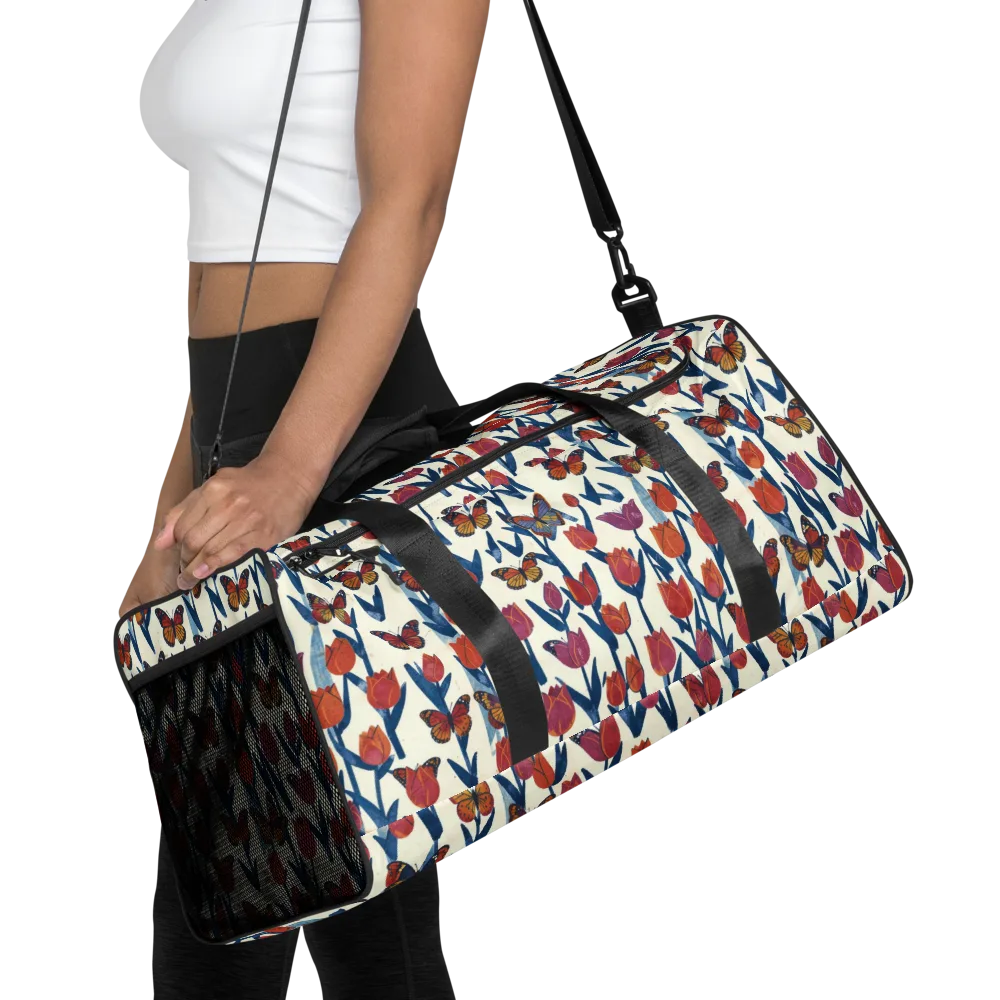 Butterfly Tulip Almanac on Duffle Bag — Front