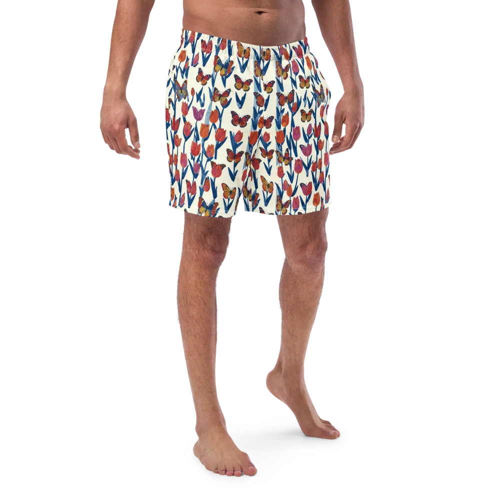Butterfly Tulip Almanac on Swim Trunks — Front