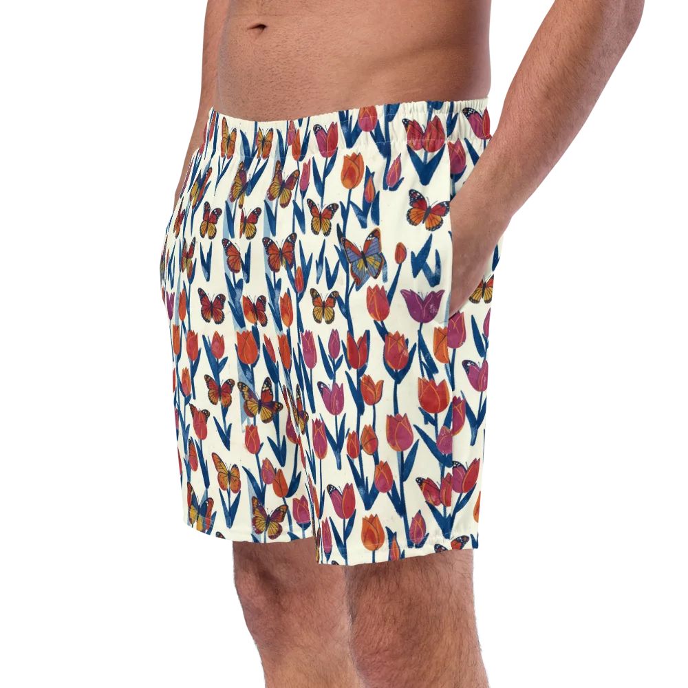 Butterfly Tulip Almanac on Swim Trunks — Left Front