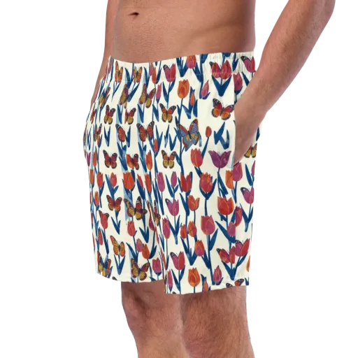 Butterfly Tulip Almanac on a Swim Trunks