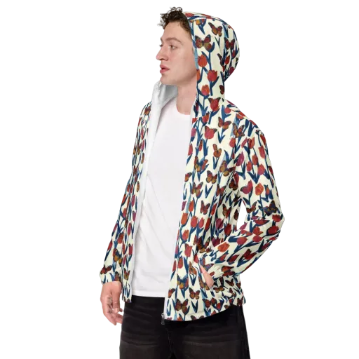 Butterfly Tulip Almanac on a Men's Windbreaker