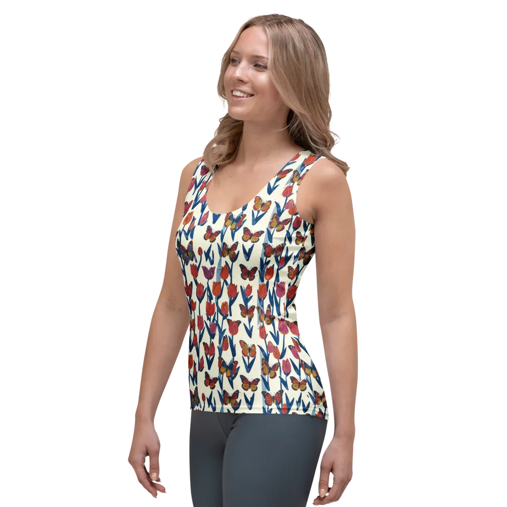Butterfly Tulip Almanac on Women's Tank Top — Left Front