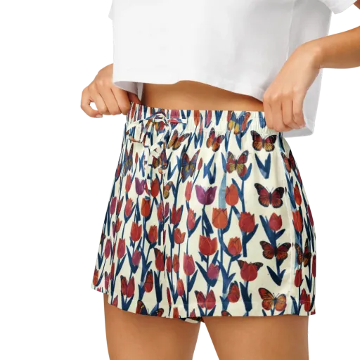 Butterfly Tulip Almanac on a Women's Pajama Shorts