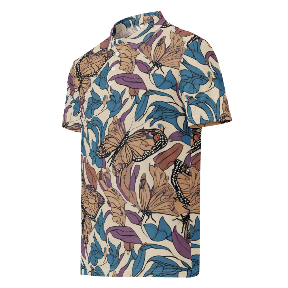 Cobalt Wings on Men's Slim Fit Polo Shirt — Left Front