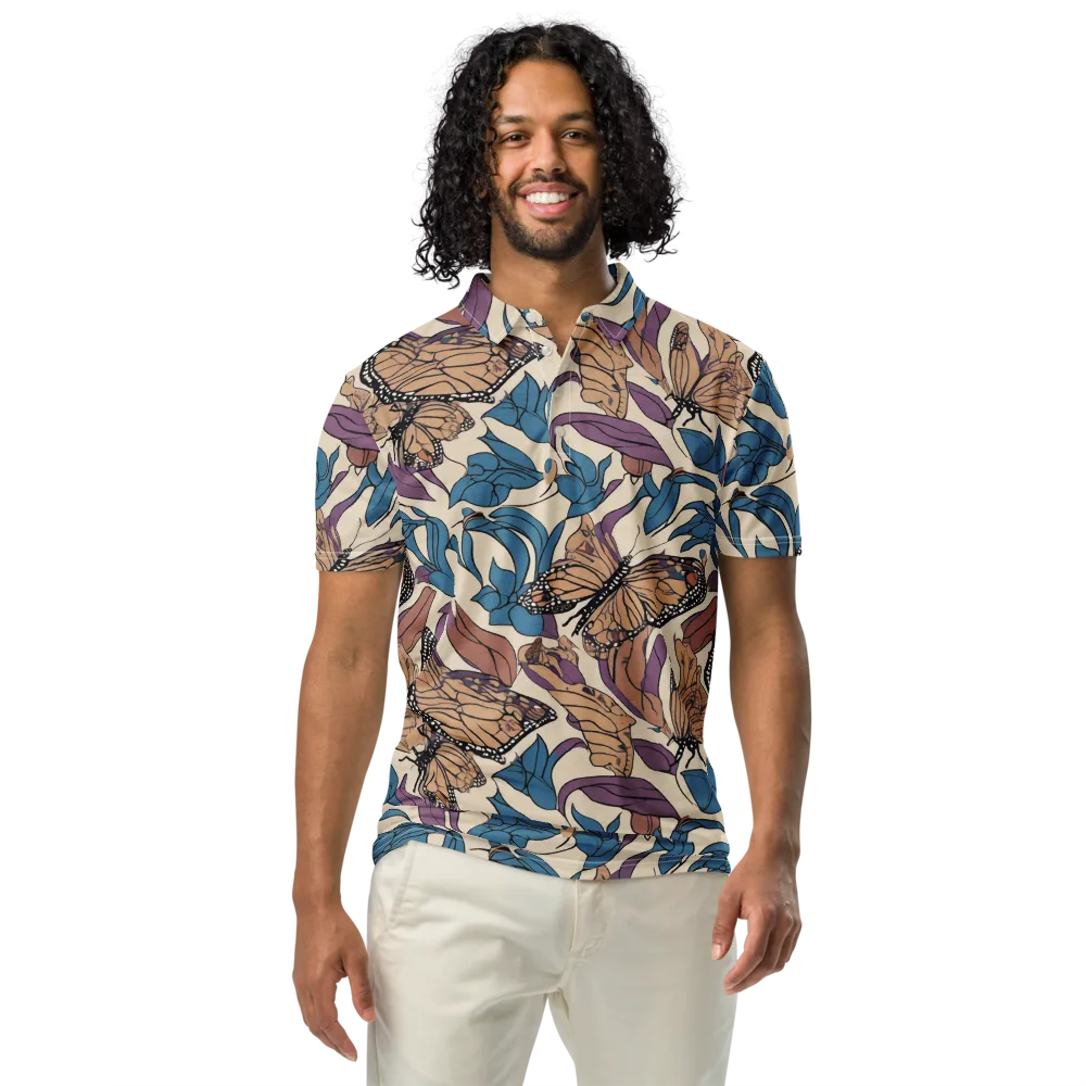 Cobalt Wings on Men's Slim Fit Polo Shirt — Front
