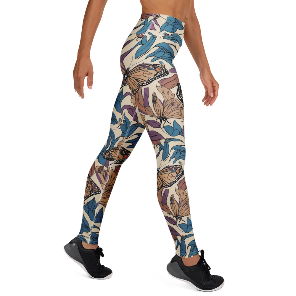 Cobalt Wings on Yoga Leggings — Right