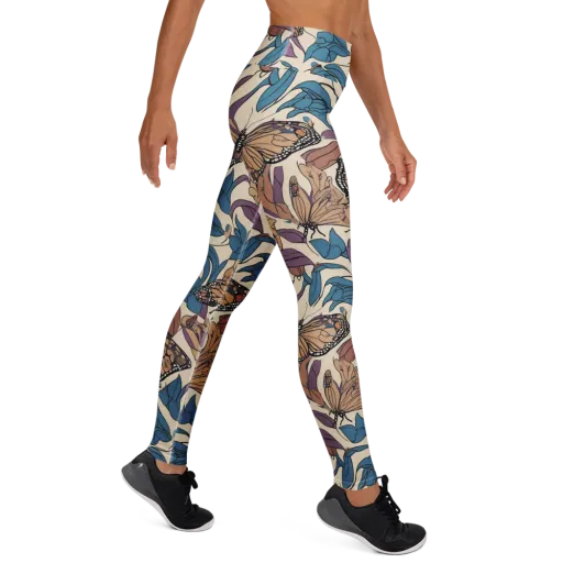 Cobalt Wings on a Yoga Leggings