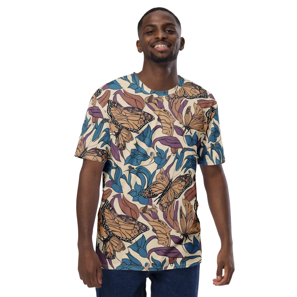 Cobalt Wings on Men's Crew Neck T-Shirt — Front