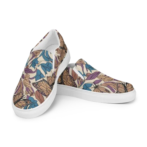 Cobalt Wings on a Men's Slip-On Canvas Shoes