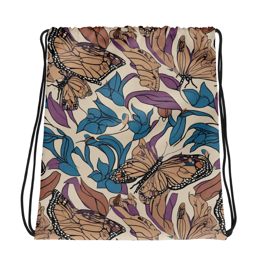 Cobalt Wings on Drawstring Bag — Photo