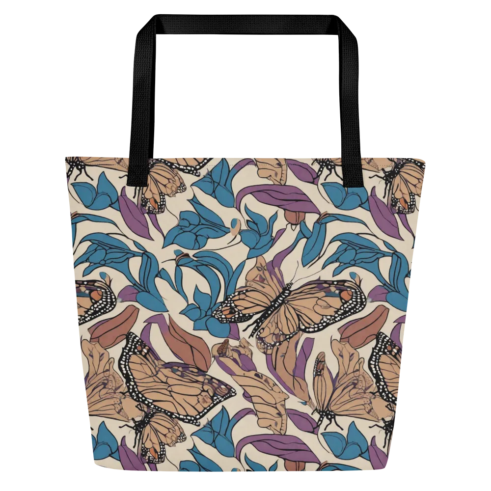 Cobalt Wings on Large Tote Bag W/ Pocket — Front