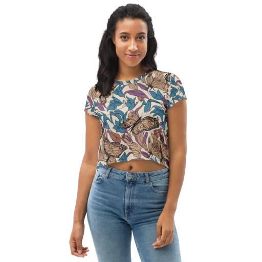 Cobalt Wings on a Crop Tee