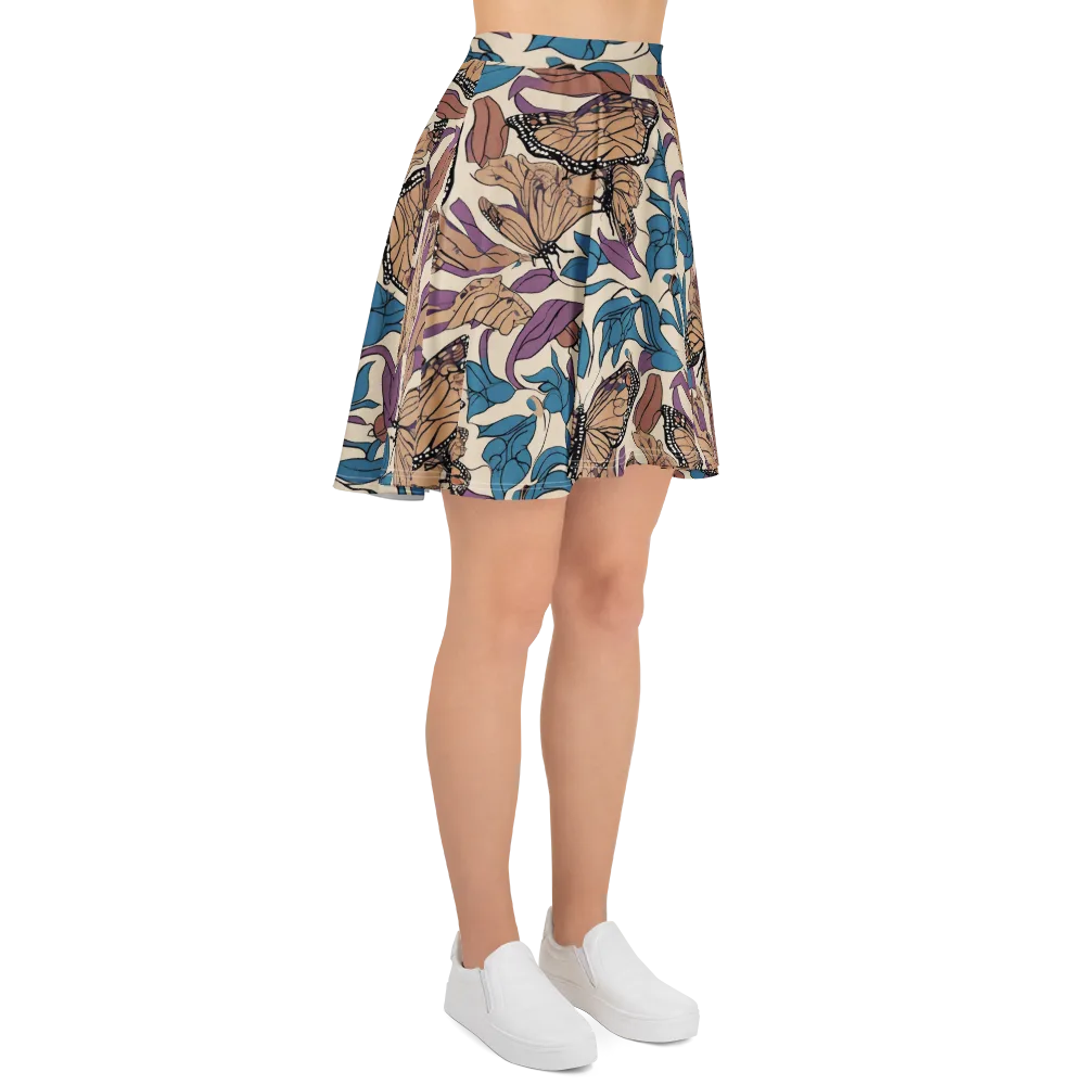 Cobalt Wings on Skater Skirt — Right