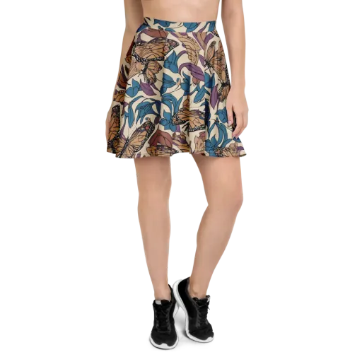 Cobalt Wings on a Skater Skirt