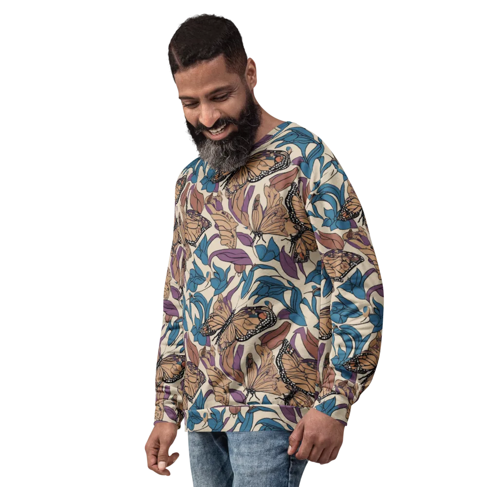 Cobalt Wings on Sweatshirt — Left Front
