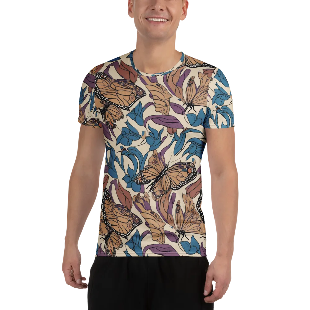 Cobalt Wings on Men's Athletic T-Shirt — Front