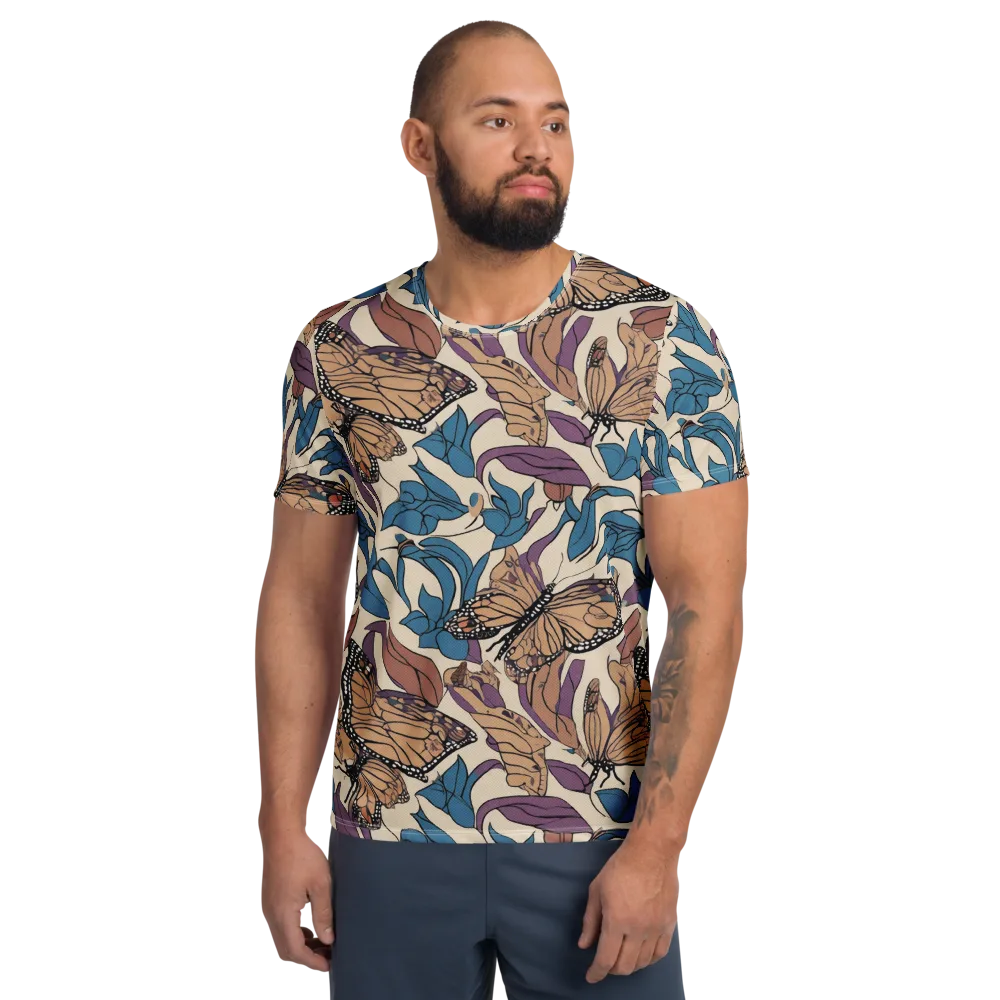 Cobalt Wings on Men's Athletic T-Shirt — Front
